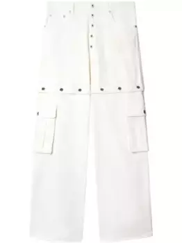 Прямые джинсы средней посадки OFF-WHITE, белый