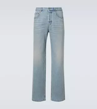 Прямые джинсы средней посадки Saint Laurent, Michigan Blue