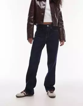 Прямые джинсы темно-синего цвета Mango