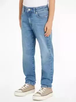 Прямые джинсы Tommy Hilfiger "MODERN STRAIGHT VINT MWASH DENIM", детские до 16 лет, с вышитым логотипом-флажком, цвет Vintagestr