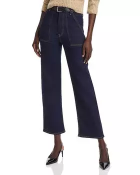 Прямые джинсы Trapunto High Rise Ankle Jeans в цвете Stargirl FRAME, синий