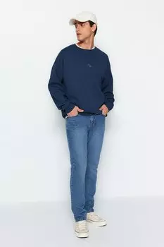 Прямые джинсы Trendyol, синий