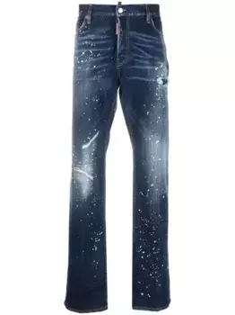 Прямые джинсы Twimphony с эффектом разбрызганной краски DSQUARED2, синий