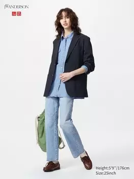 Прямые джинсы Uniqlo, цвет 63 синий