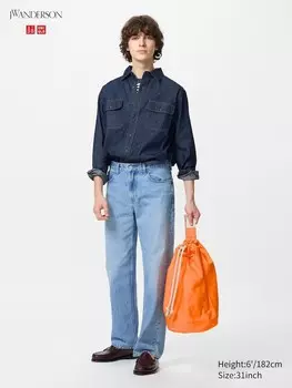 Прямые джинсы Uniqlo, цвет 63 синий