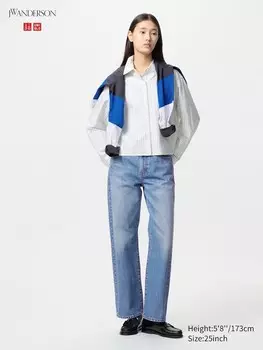 Прямые джинсы Uniqlo, цвет 65 синий