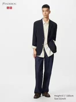 Прямые джинсы Uniqlo, цвет 68 синий