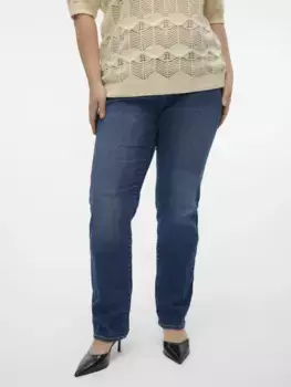 Прямые джинсы Vero Moda Curve "VMCFLASH MR STRAIGHT LI3300 GA CUR NOOS", синий