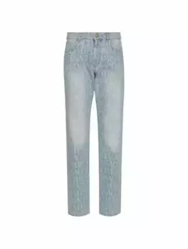 Прямые джинсы Versace Allover Versace, синий