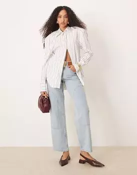 Прямые джинсы в стиле плотника ASOS DESIGN, светло-белые