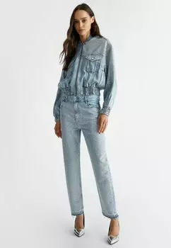 Прямые джинсы WITH RHINESTONES LIU JO, синий деним