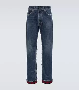 Прямые джинсы x pendleton с потертостями Maison Margiela, синий