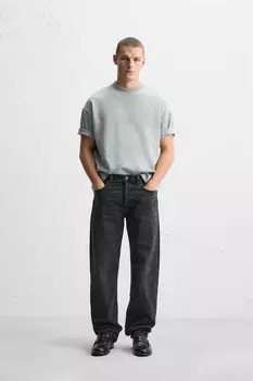 Прямые джинсы ZARA, цвет charcoal