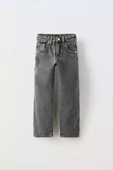 Прямые джинсы ZARA, серо-голубой