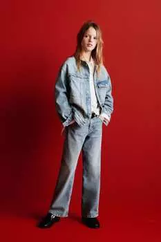 Прямые джинсы ZARA, синий