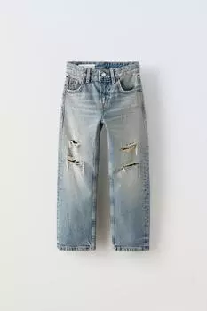 Прямые джинсы ZARA, синий
