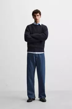 Прямые джинсы ZARA, синий