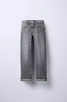 Прямые джинсы ZARA, средне-серый