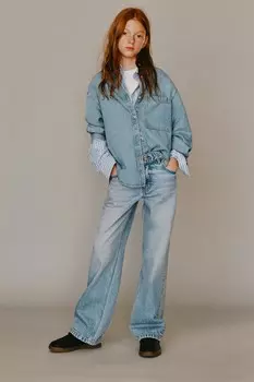 Прямые джинсы ZARA, светло-голубой