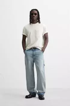 Прямые джинсы ZARA, светло-голубой