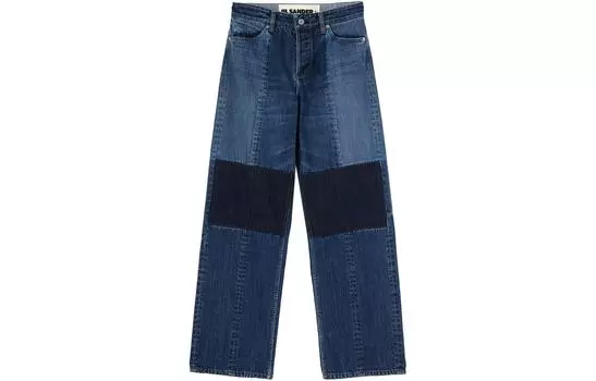 Прямые хлопковые брюки JIL SANDER, Marine Blue