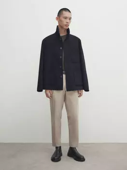 Прямые хлопковые чиносы Massimo Dutti, песочный