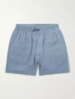 Прямые хлопковые шорты Olbia с завязками на шнурке KARDO, синий