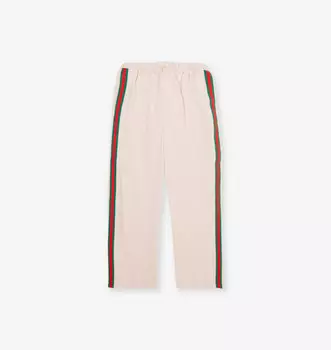 Прямые хлопковые спортивные штаны с узором в полоску 6-12 лет Gucci, мультиколор