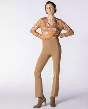 Прямые и гладкие женские брюки Naulover, бежевый