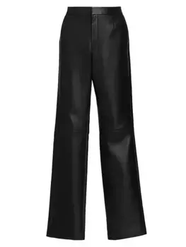 Прямые кожаные брюки Evin Lamarque, черный