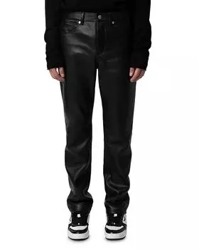 Прямые кожаные брюки John Zadig & Voltaire, черный