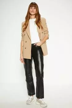 Прямые кожаные брюки Oasis, черный