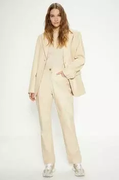 Прямые кожаные брюки Oasis, желтый