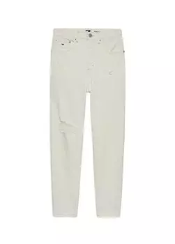 Прямые кремовые женские джинсовые брюки с нормальной талией MOM JEAN UH TPR BH5198 Tommy Jeans, кремовый