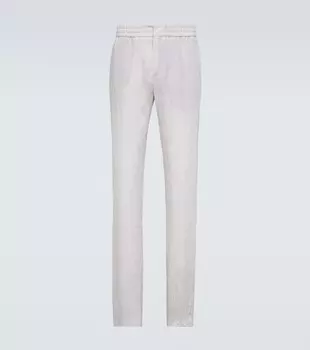 Прямые льняные брюки Gadd Loro Piana, белый