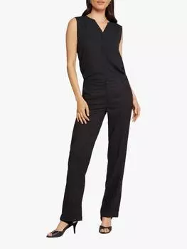 Прямые льняные брюки marilyn из смесового полотна NYDJ, черный