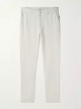 Прямые льняные брюки ONIA, бежевый