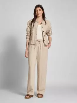 Прямые льняные брюки с завязками, модель «Pennie Ginia» MSCH Copenhagen, бежевый