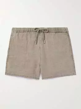 Прямые льняные шорты Barry VILEBREQUIN, серый