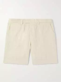 Прямые льняные шорты-бермуды Mr P., экрю