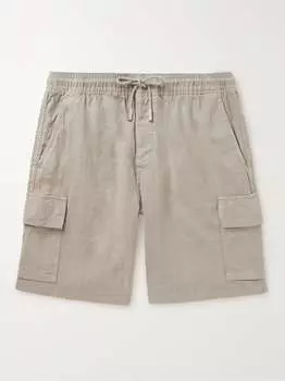 Прямые льняные шорты карго с кулиской VILEBREQUIN, песочный