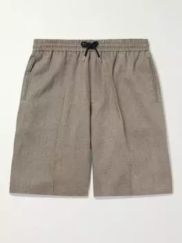 Прямые льняные шорты на завязках PAUL SMITH, коричневый