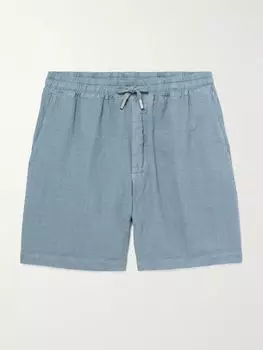 Прямые льняные шорты Samuel с завязками ALTEA, светло-голубой