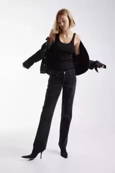 Прямые низкие джинсы H&M, черный