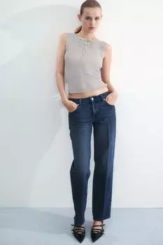 Прямые обычные джинсы H&M, синий