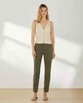 Прямые однотонные женские джеггинсы Southern Cotton, хаки