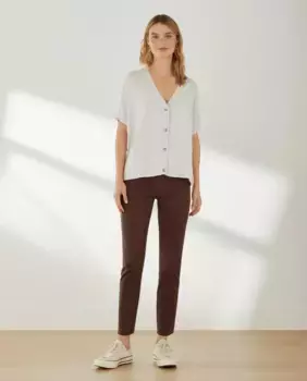 Прямые однотонные женские джеггинсы Southern Cotton, коричневый