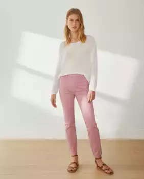 Прямые однотонные женские джеггинсы Southern Cotton, розовый