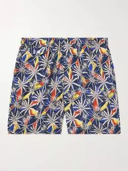 Прямые плавки-шорты средней длины с принтом BEAMS PLUS, синий
