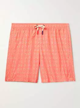 Прямые плавки средней длины Diamond с принтом ALTEA, персиковый